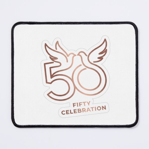 Item preview, 50th Birthday Fifty Celebration – Elegant Rose Gold Dove Sticker Print designed and sold by RetroSystemCo.