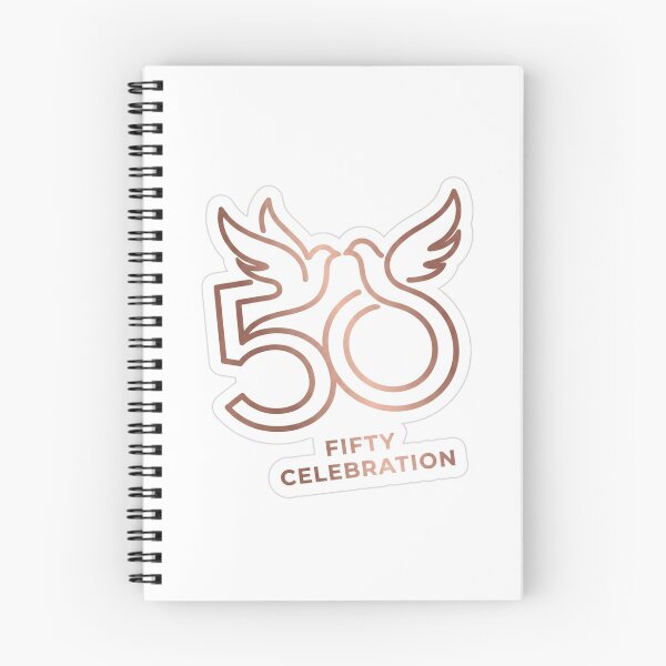 Item preview, 50th Birthday Fifty Celebration – Elegant Rose Gold Dove Sticker Print designed and sold by RetroSystemCo.
