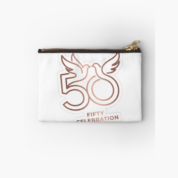 Item preview, 50th Birthday Fifty Celebration – Elegant Rose Gold Dove Sticker Print designed and sold by RetroSystemCo.