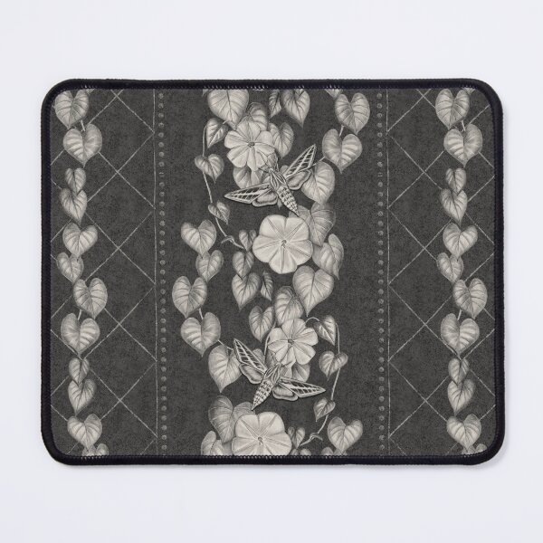 Item preview, Moody Moonflower and Sphinx Moth Stripe in Charcoal designed and sold by somecallmebeth.