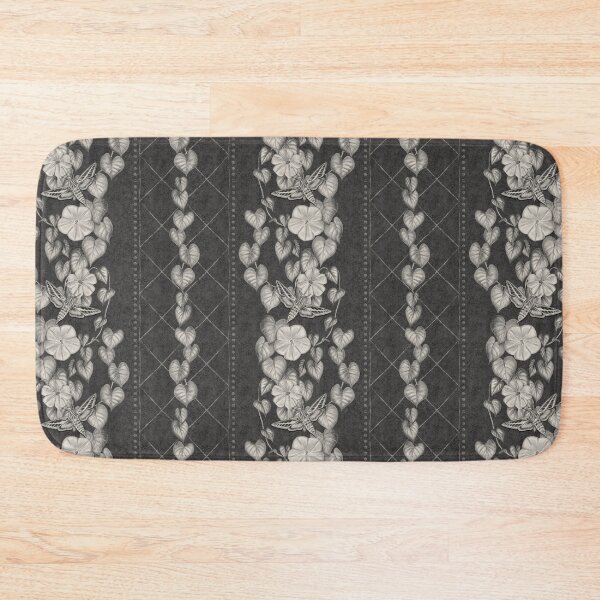 Item preview, Moody Moonflower and Sphinx Moth Stripe in Charcoal designed and sold by somecallmebeth.