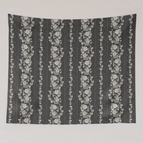 Item preview, Moody Moonflower and Sphinx Moth Stripe in Charcoal designed and sold by somecallmebeth.