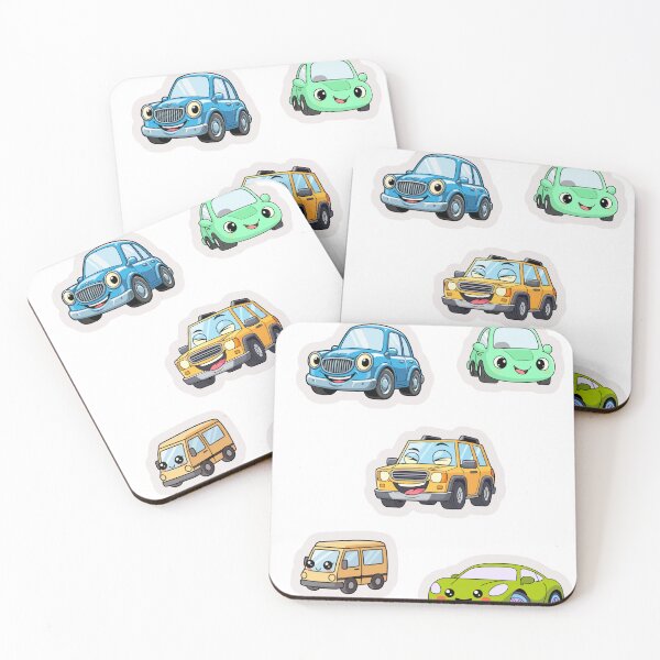 Item preview, cute kawaii cartoon cars sticker pack designed and sold by KAWAII STUDIO NB.