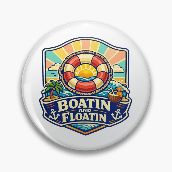 Item preview, BOATIN AND FLOATIN – Retro Coastal Vibes designed and sold by LuveraxArt.