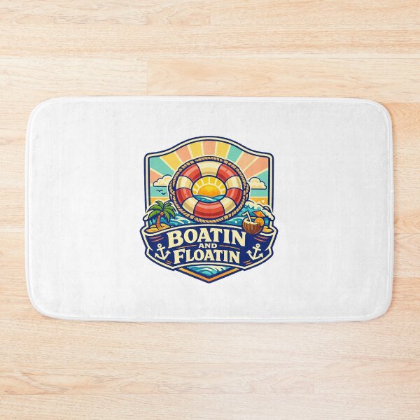 Item preview, BOATIN AND FLOATIN – Retro Coastal Vibes designed and sold by LuveraxArt.
