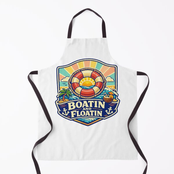 Item preview, BOATIN AND FLOATIN – Retro Coastal Vibes designed and sold by LuveraxArt.