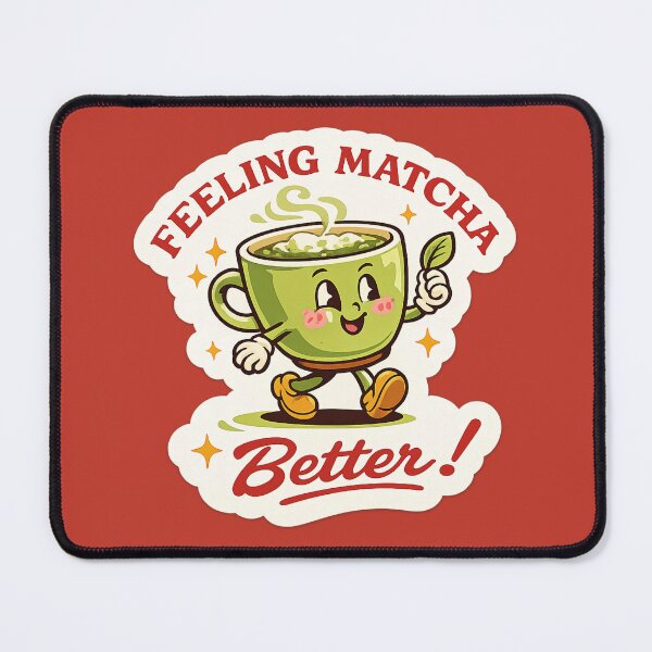 Item preview, Feeling Matcha Better – Matcha Latte Pun Retro MascotFeeling Matcha Better – Matcha Latte Pun Retro Mascot designed and sold by bosamji.