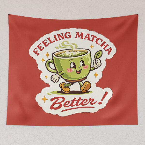 Item preview, Feeling Matcha Better – Matcha Latte Pun Retro MascotFeeling Matcha Better – Matcha Latte Pun Retro Mascot designed and sold by bosamji.