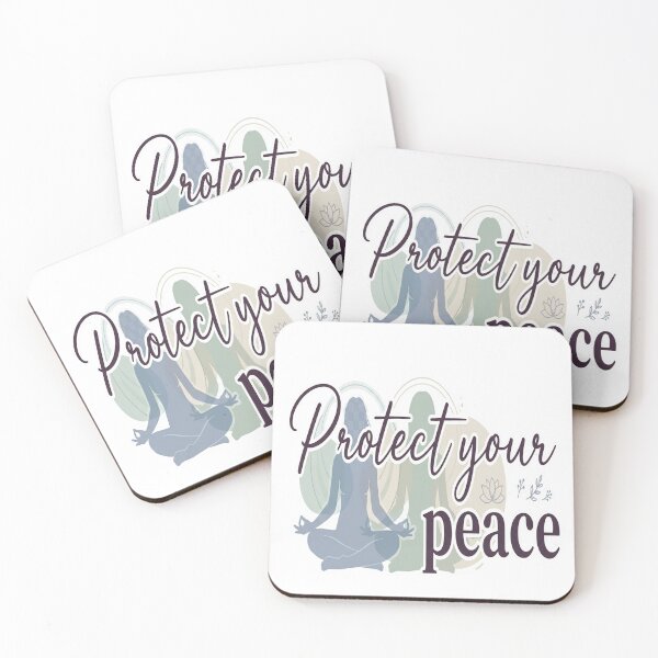 Item preview, Protect Your Peace Self Care Boundaries Women Mental Health Quote  Design designed and sold by Soft Strength Studio.