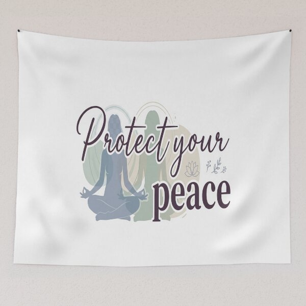 Item preview, Protect Your Peace Self Care Boundaries Women Mental Health Quote  Design designed and sold by Soft Strength Studio.