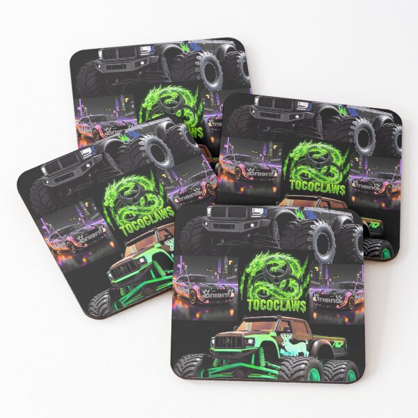 Item preview,  Neon Muscle Cars and Monster Trucks Collage designed and sold by TOCOCLAWS.