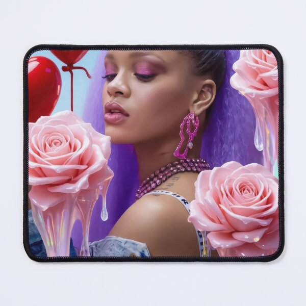 Item preview, Rihanna Melting Roses Neon Pastel Collage designed and sold by y2kponyclub.