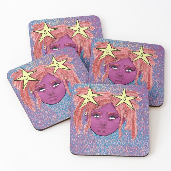 Item preview, Pink girl with stars on her hair  designed and sold by stardrawsshop.