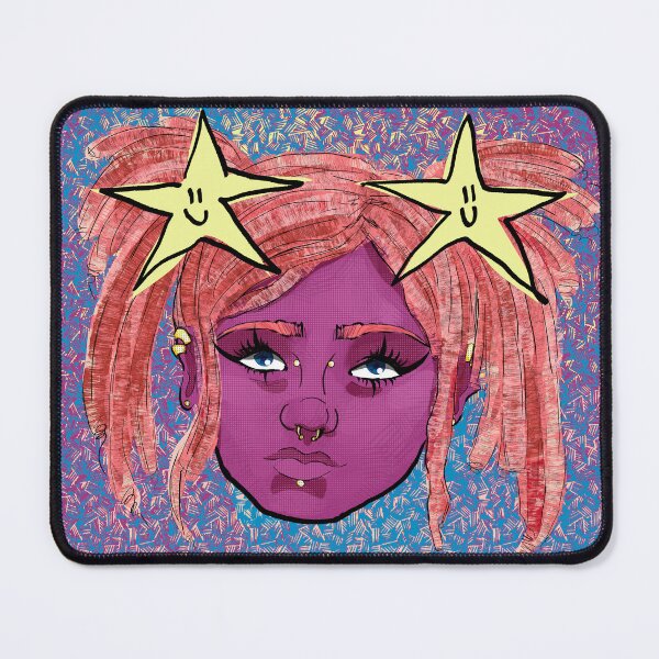 Item preview, Pink girl with stars on her hair  designed and sold by stardrawsshop.