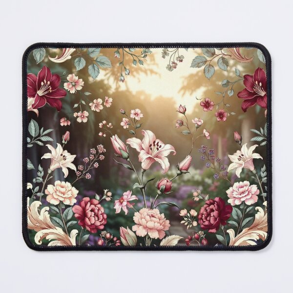Item preview, Romantic Red Floral Baroque Pattern designed and sold by IntelliMindDesigns.