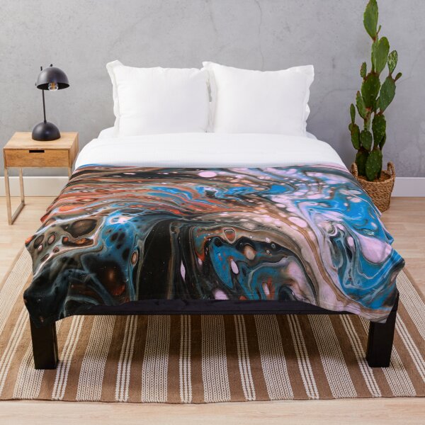 Item preview, Brown Blue Lilac Acrylic Pour Art designed and sold by Syndy Jaina Johnston.