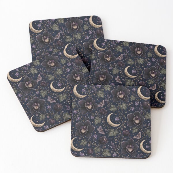 Item preview, Black Orchid Moonlit Garden Gothic Botanical Blooms designed and sold by scicilysimonee.