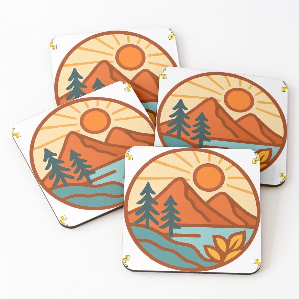 Item preview, Vintage Mountain Lake Nature Adventure Badge designed and sold by DervoTeck2767.