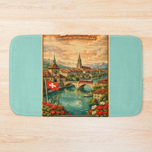 Item preview, Bern Switzerland Vintage Travel Art Capital City Landscape designed and sold by ElartedeNoel.