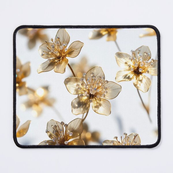 Item preview, Golden Crystal Jeweled Flowers designed and sold by IntelliMindDesigns.