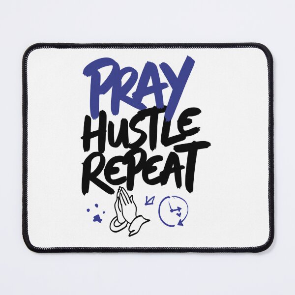 Item preview, Pray Hustle Repeat Christian Motivation Art designed and sold by IslandTyped.