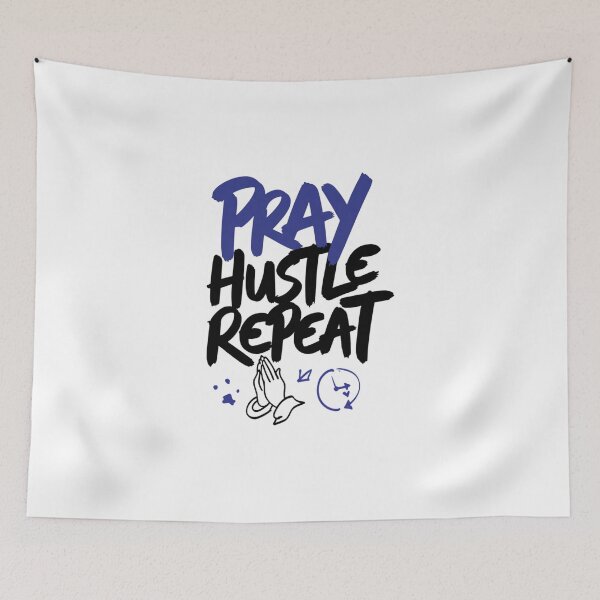 Item preview, Pray Hustle Repeat Christian Motivation Art designed and sold by IslandTyped.