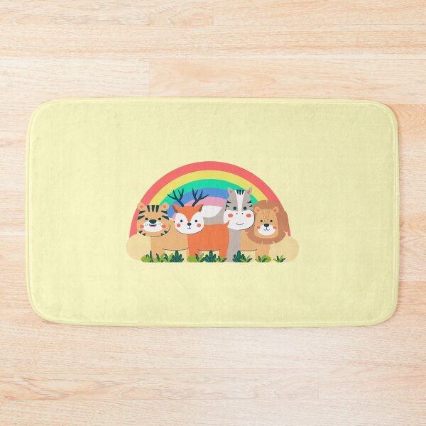 Item preview, Kawaii Rainbow Safari Animals Sticker Transparent Background designed and sold by NadDot.