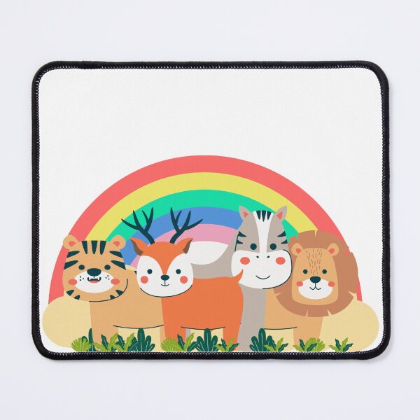Item preview, Kawaii Rainbow Safari Animals Sticker Transparent Background designed and sold by NadDot.