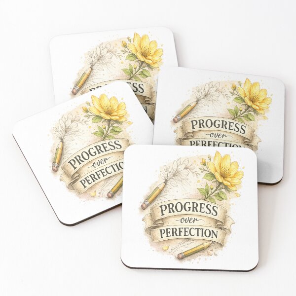 Item preview, Progress Over Perfection Motivational Design designed and sold by Open-Canvas.