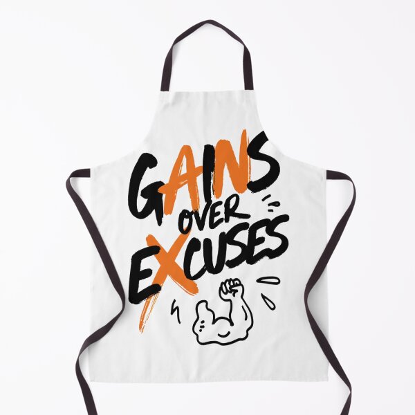 Item preview, Gains Over Excuses Funny Gym Motivation Art designed and sold by IslandTyped.
