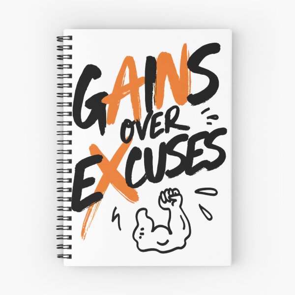 Item preview, Gains Over Excuses Funny Gym Motivation Art designed and sold by IslandTyped.