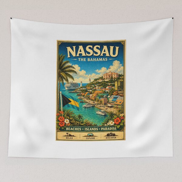 Item preview, Nassau Bahamas Tropical Island Travel Art Caribbean Paradise designed and sold by ElartedeNoel.