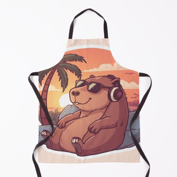 Item preview, Chill Capybara Listening to Music at Sunset designed and sold by ItzLacarth.