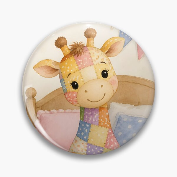 Item preview, Patchwork Giraffe on Cozy Bed designed and sold by Shelley Loewnau-Jones Studio.
