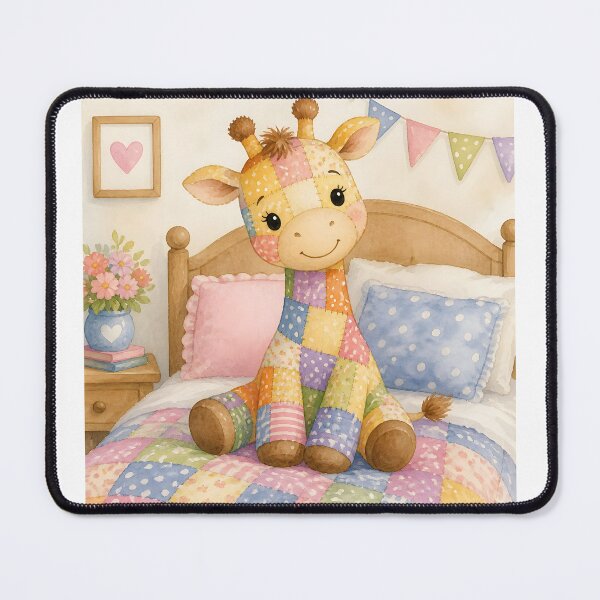 Item preview, Patchwork Giraffe on Cozy Bed designed and sold by Shelley Loewnau-Jones Studio.