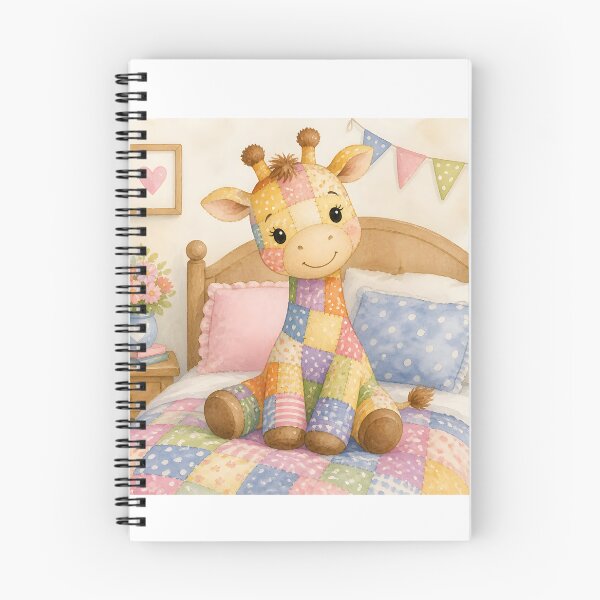 Item preview, Patchwork Giraffe on Cozy Bed designed and sold by Shelley Loewnau-Jones Studio.