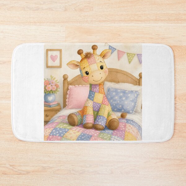 Item preview, Patchwork Giraffe on Cozy Bed designed and sold by Shelley Loewnau-Jones Studio.