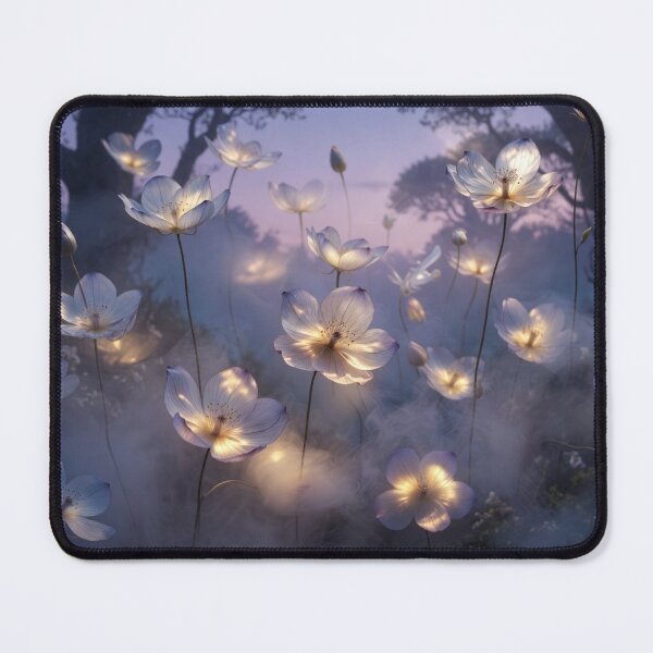 Item preview, Glowing Magical Flowers in Misty Forest designed and sold by IntelliMindDesigns.
