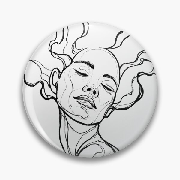 Item preview, Aesthetic Woman Line Art Flowing Hair designed and sold by PrimePrintLab.
