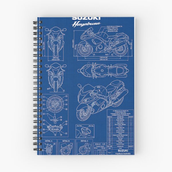 Item preview, Suzuki Hayabusa Motorcycle Blueprint Technical Drawing designed and sold by kanjxtan.