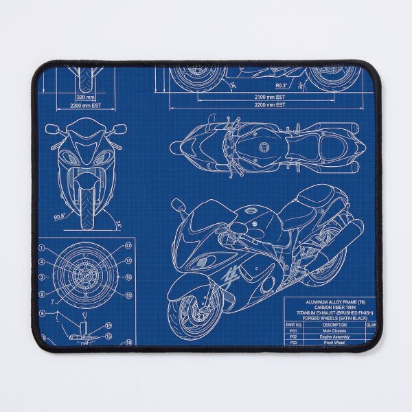 Item preview, Suzuki Hayabusa Motorcycle Blueprint Technical Drawing designed and sold by kanjxtan.