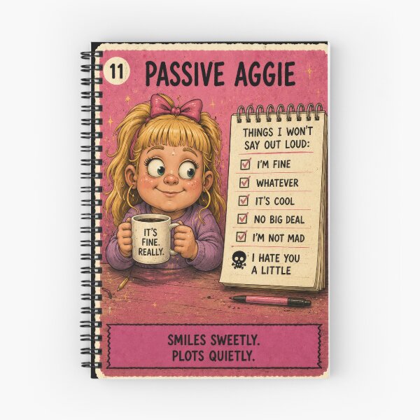 Item preview, Passive Aggie – Smiles Sweetly Trading Card designed and sold by 4TinyPaws.