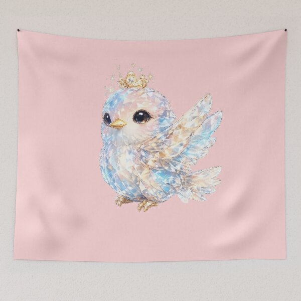 Item preview, Blue Crystal Bird | Dark Fantasy Aesthetic designed and sold by Rawafi Art Studio.