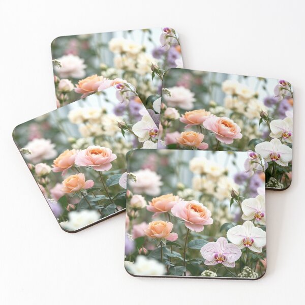 Item preview, Pastel Roses and Orchids Garden designed and sold by IntelliMindDesigns.