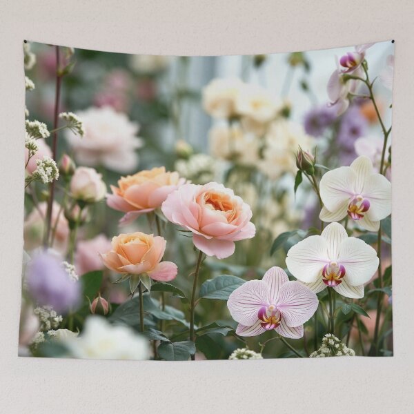 Item preview, Pastel Roses and Orchids Garden designed and sold by IntelliMindDesigns.
