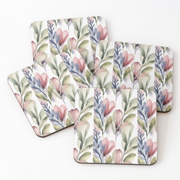 Item preview, Delicate Watercolour Floral Pattern | Soft Pink Tulips & Green Leaves Seamless Repeat designed and sold by Midnight Veil Designs.