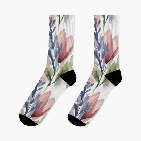 Item preview, Delicate Watercolour Floral Pattern | Soft Pink Tulips & Green Leaves Seamless Repeat designed and sold by Midnight Veil Designs.