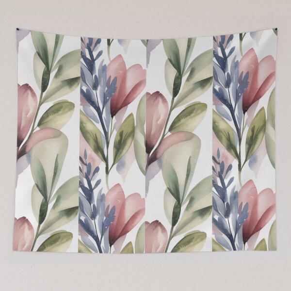 Item preview, Delicate Watercolour Floral Pattern | Soft Pink Tulips & Green Leaves Seamless Repeat designed and sold by Midnight Veil Designs.