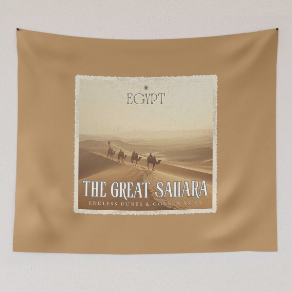 Item preview, Vintage Egypt The Great Sahara Desert Travel Poster designed and sold by KaBaRen.