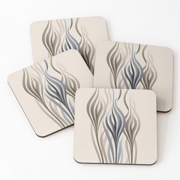 Item preview, Minimalist Organic Abstract Flames in Neutral Tones designed and sold by SlowRegardArt.